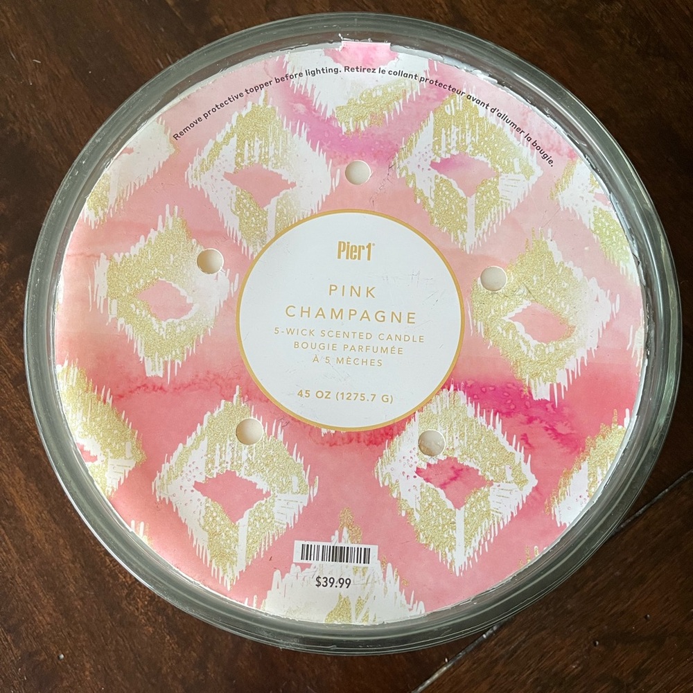 Pier 1 Pink Champagne 4 wick candle